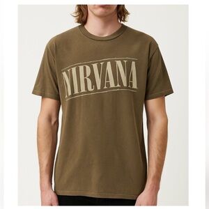 NIRVANA Tee M Grunge Brown
